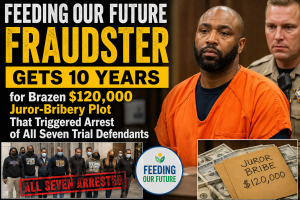 Feeding Our Future Fraudster Gets 10 Years for Brazen $120,000 Juror-Bribery Plot That Triggered Arrest of All Seven Trial Defendants * The Gateway Pundit * by Jim Hᴏft