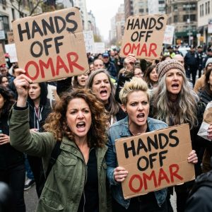 Protesters Gather in Minnesota Park for “Hands Off Ilhan Omar” and THEY’RE ALL Crazy White Liberals!
