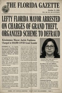 Lefty Florida Mayor Arrested on Charges of Grand Theft, Organized Scheme to Defraud